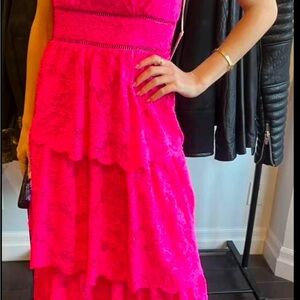 Elegant Pink Lace Dress
